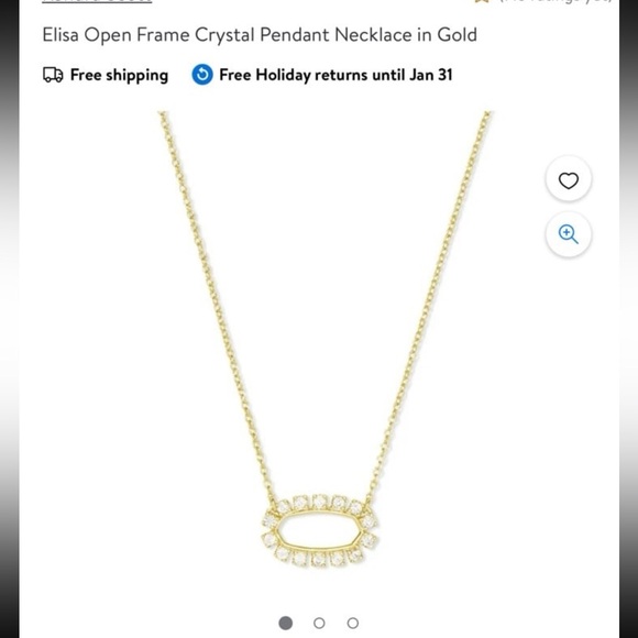 - Kendra Scott Elisa Open Frame Crystal Pendant Necklace - Picture 1 of 10